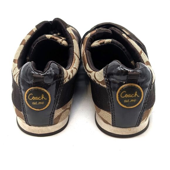 Coach Harmonie Signature Brown Tan Slip On Shoe A1251 Sneaker Womens Size 6M - Picture 4 of 7